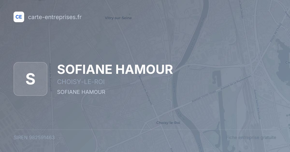 SOFIANE HAMOUR — 982591463 — fiche entreprise