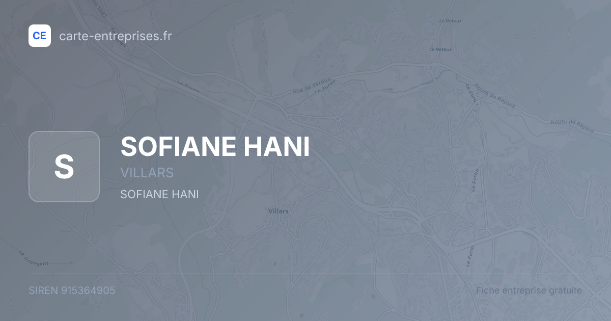 SOFIANE HANI — 915364905 — fiche entreprise