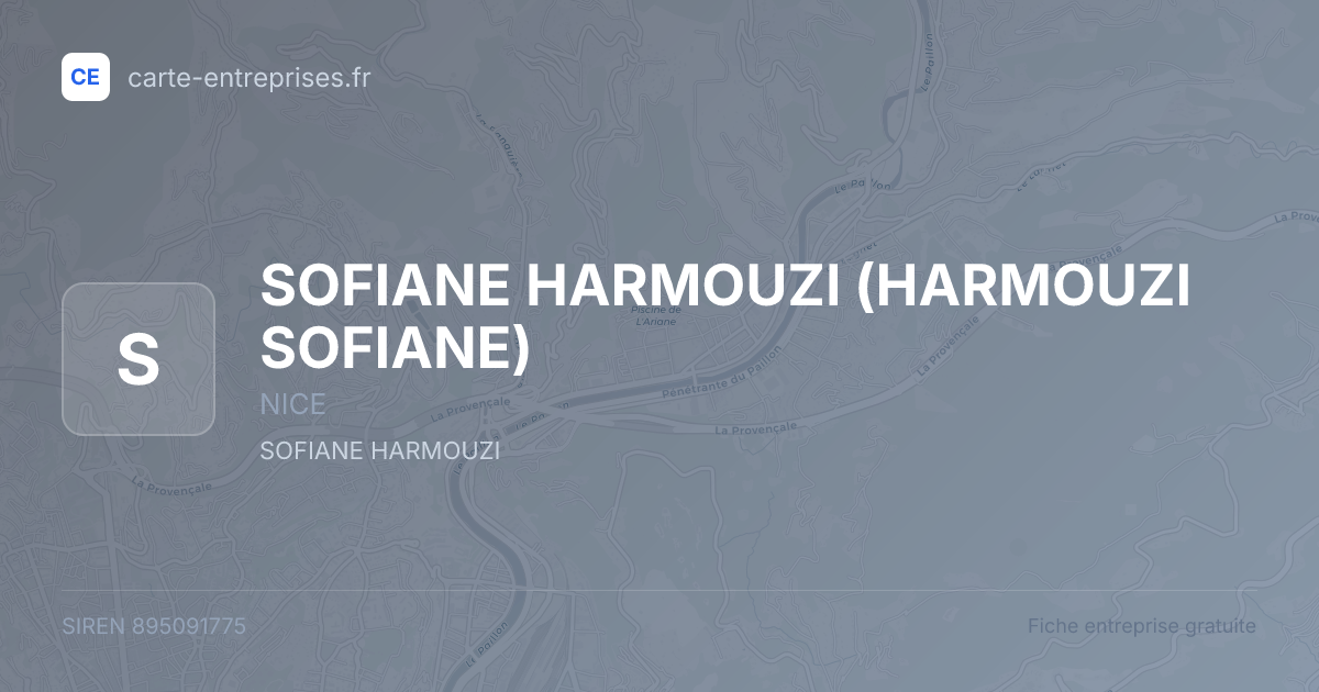 SOFIANE HARMOUZI (HARMOUZI SOFIANE) — 895091775 — fiche entreprise