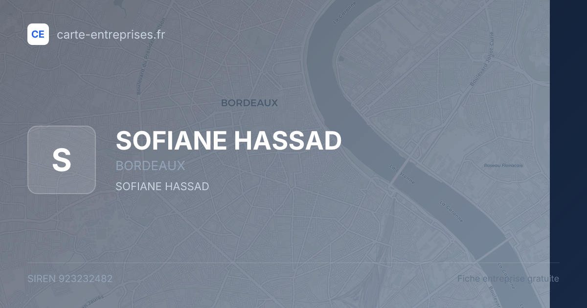 SOFIANE HASSAD — 923232482 — fiche entreprise