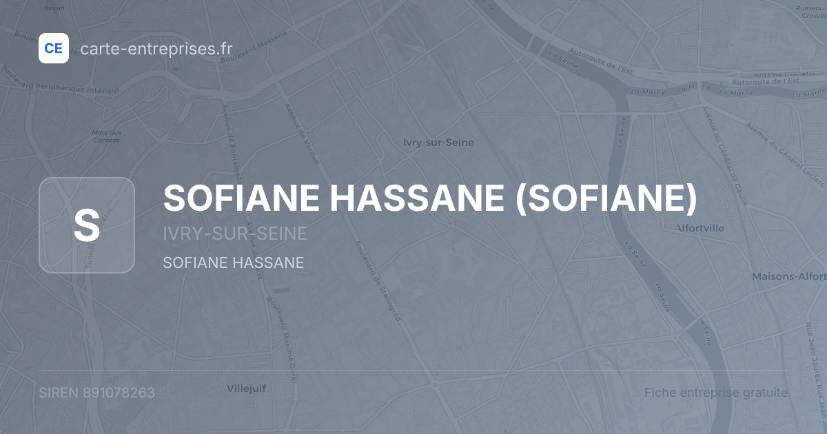 SOFIANE HASSANE (SOFIANE) — 891078263 — fiche entreprise