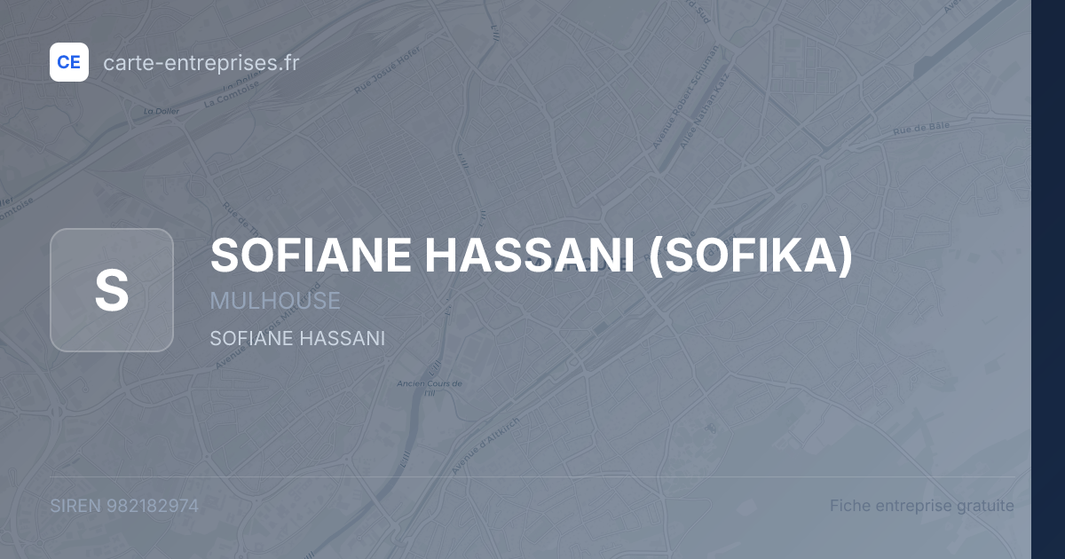 SOFIANE HASSANI (SOFIKA) — 982182974 — fiche entreprise