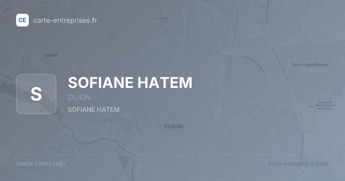 SOFIANE HATEM — 898954987 — fiche entreprise