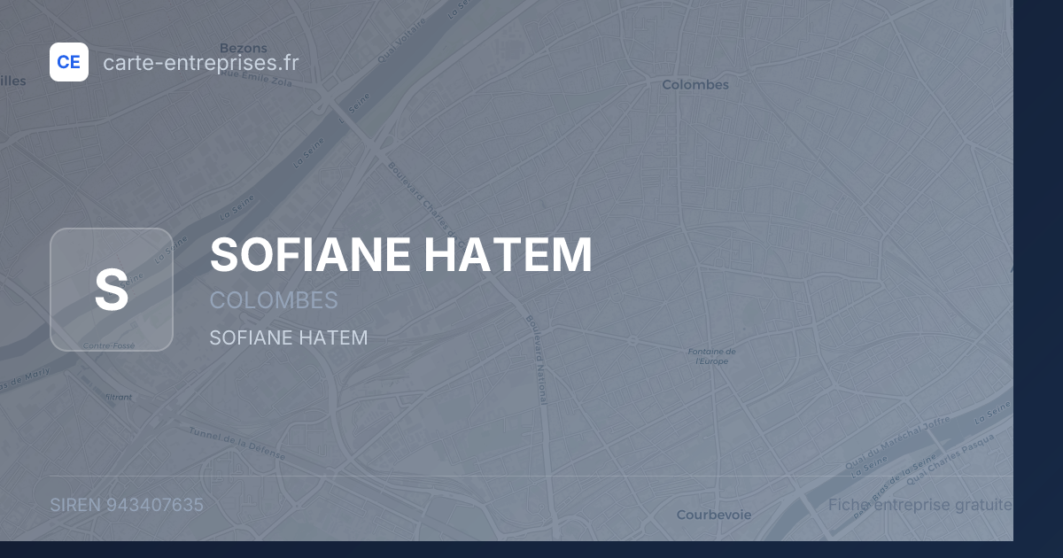 SOFIANE HATEM — 943407635 — fiche entreprise