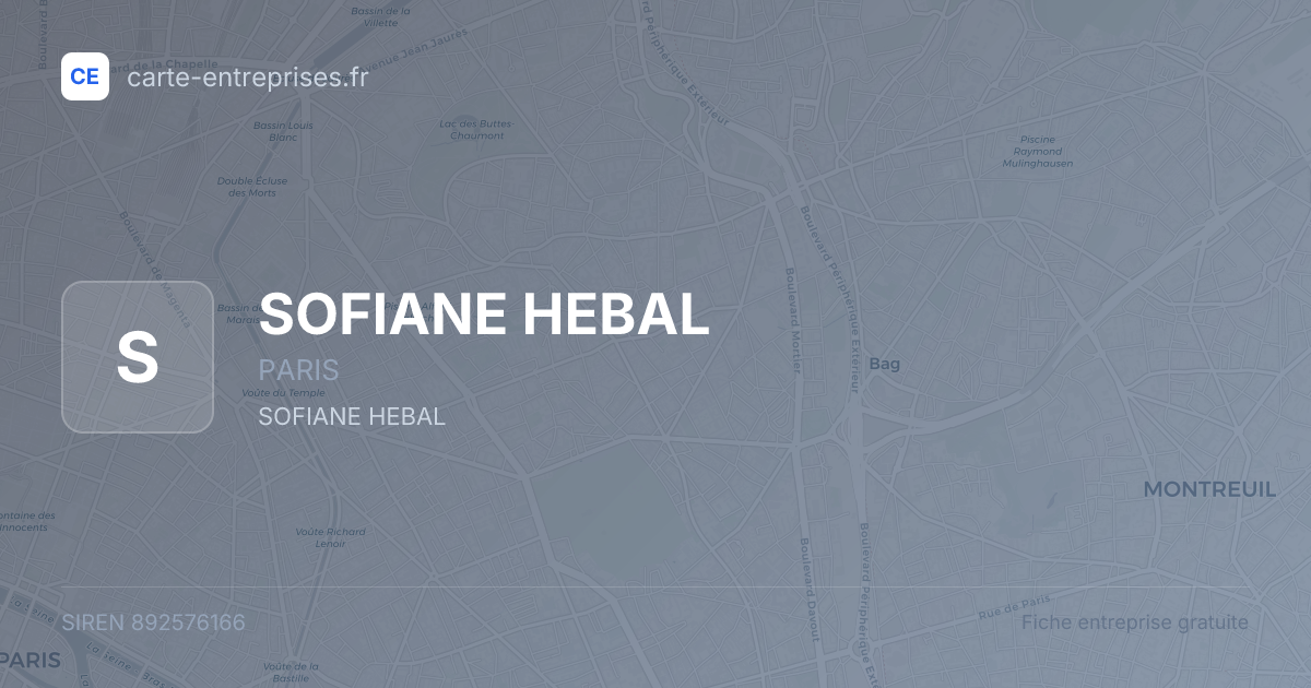 SOFIANE HEBAL — 892576166 — fiche entreprise