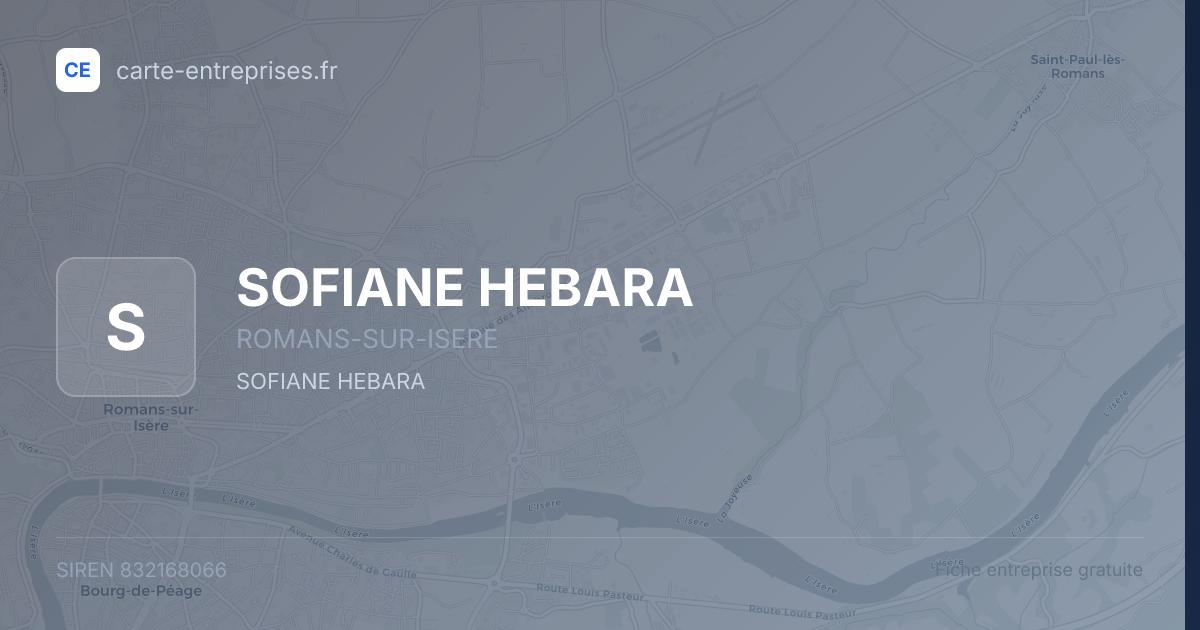 SOFIANE HEBARA — 832168066 — fiche entreprise