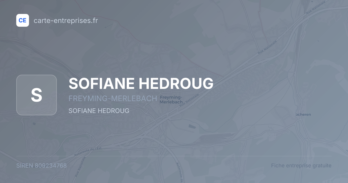 SOFIANE HEDROUG — 809234768 — fiche entreprise