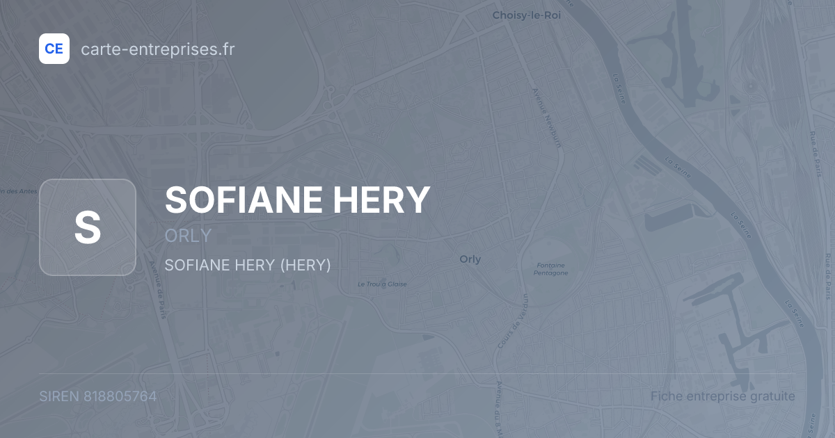SOFIANE HERY — 818805764 — fiche entreprise