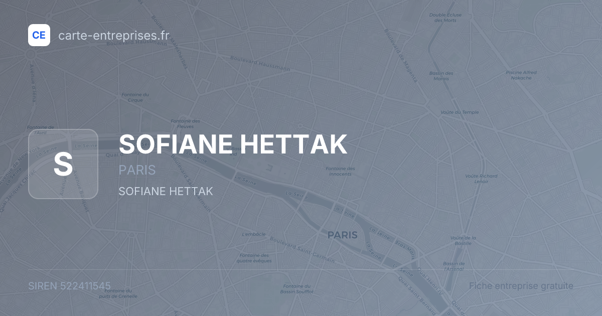 SOFIANE HETTAK — 522411545 — fiche entreprise