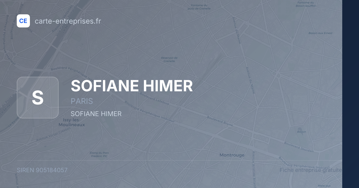 SOFIANE HIMER — 905184057 — fiche entreprise