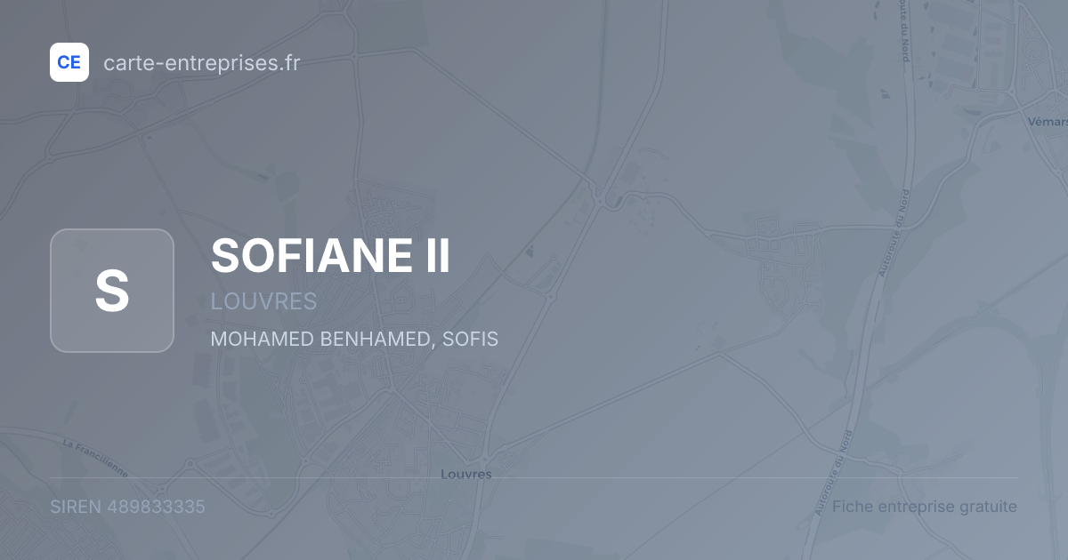 SOFIANE II — 489833335 — fiche entreprise
