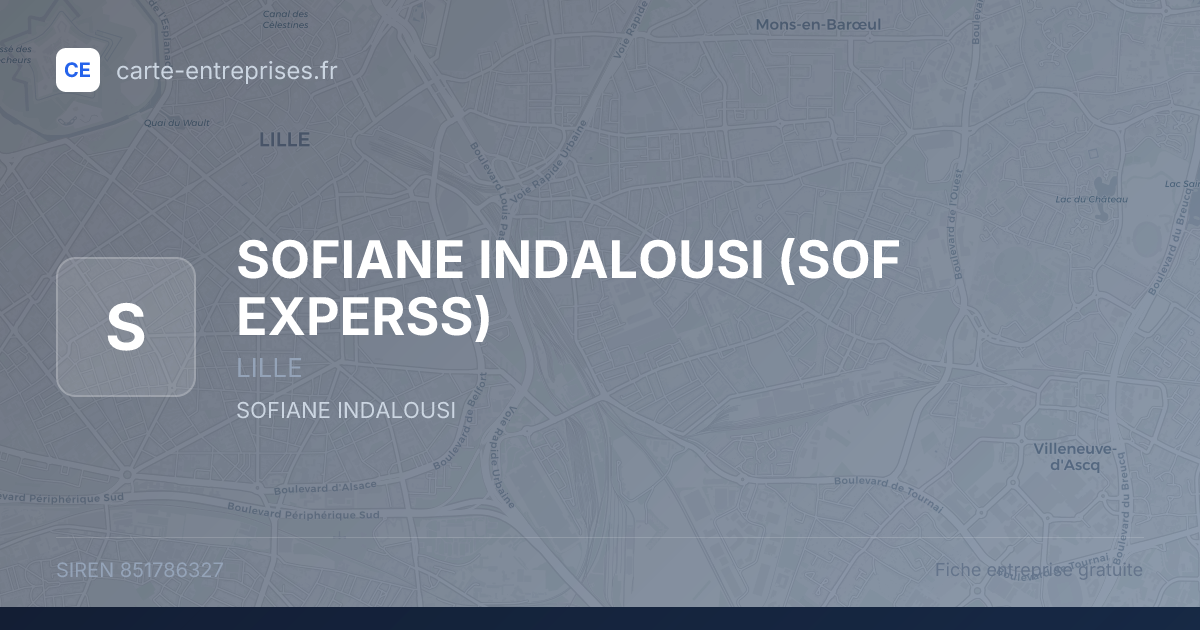 SOFIANE INDALOUSI (SOF EXPERSS) — 851786327 — fiche entreprise