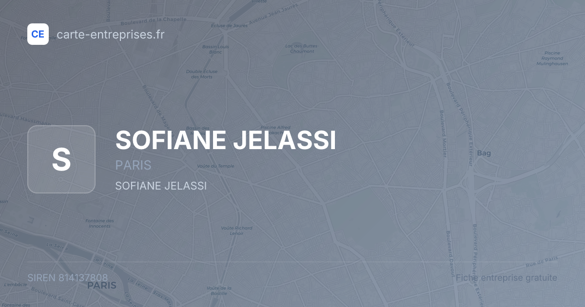 SOFIANE JELASSI — 814137808 — fiche entreprise