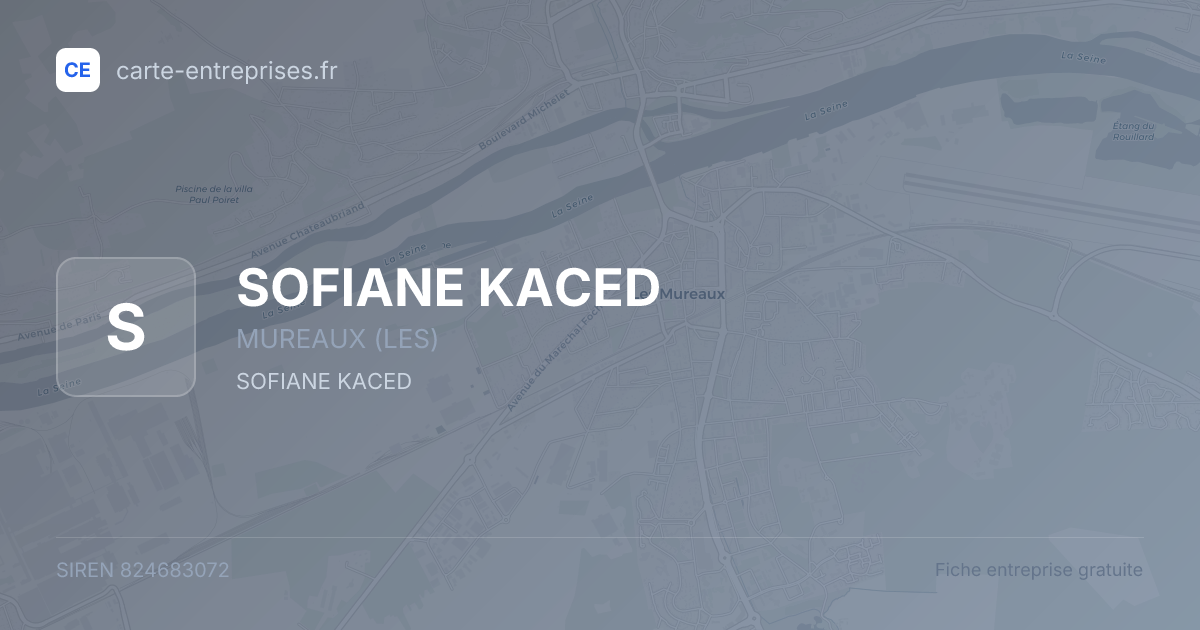 SOFIANE KACED — 824683072 — fiche entreprise