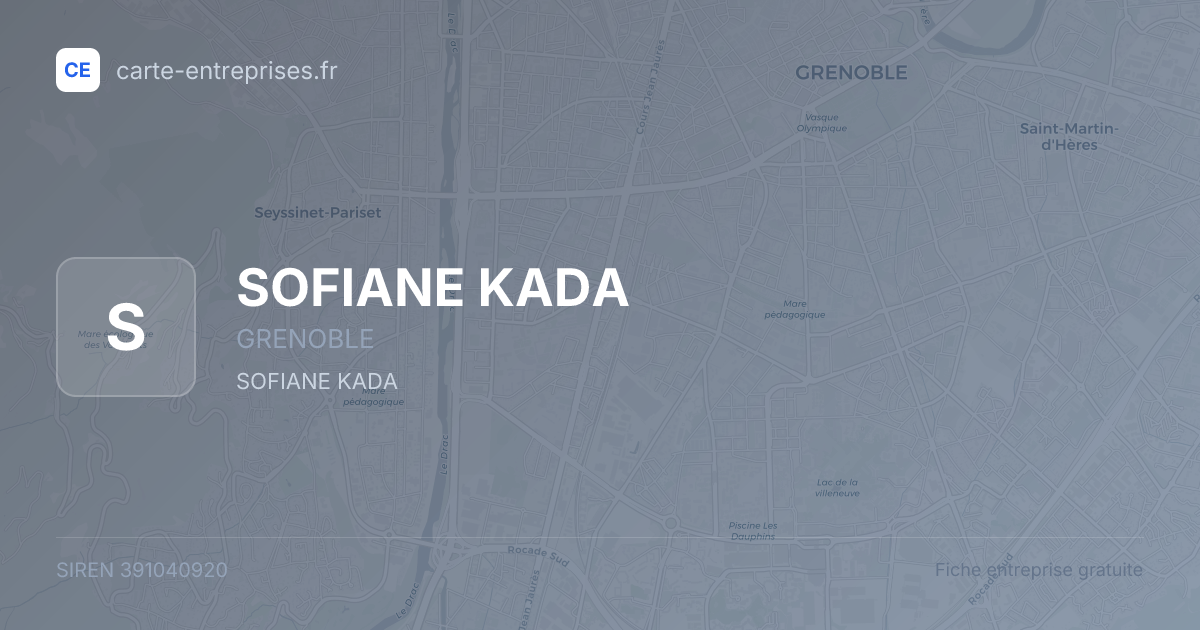 SOFIANE KADA — 391040920 — fiche entreprise