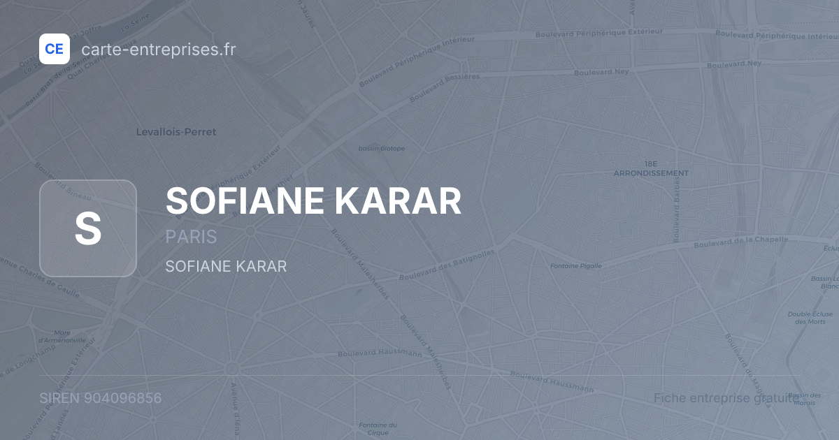 SOFIANE KARAR — 904096856 — fiche entreprise