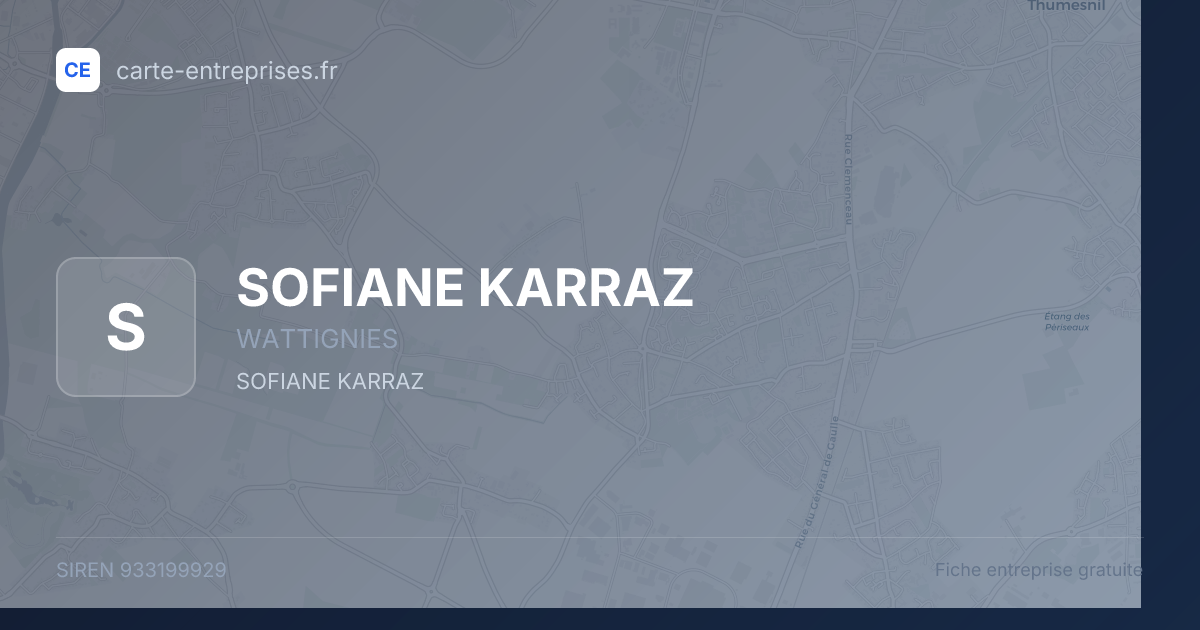 SOFIANE KARRAZ — 933199929 — fiche entreprise