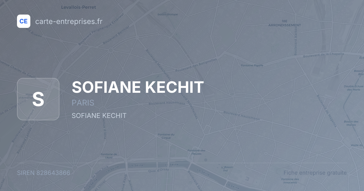 SOFIANE KECHIT — 828643866 — fiche entreprise