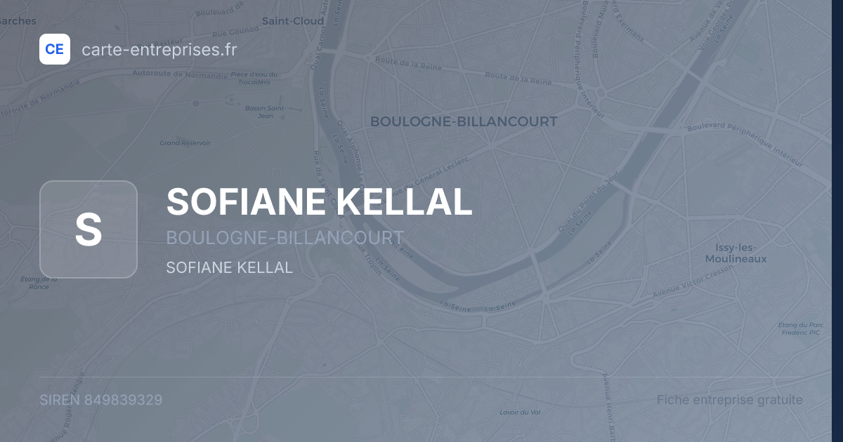 SOFIANE KELLAL — 849839329 — fiche entreprise