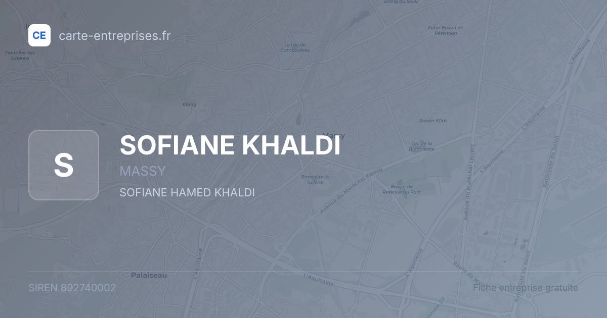 SOFIANE KHALDI — 892740002 — fiche entreprise