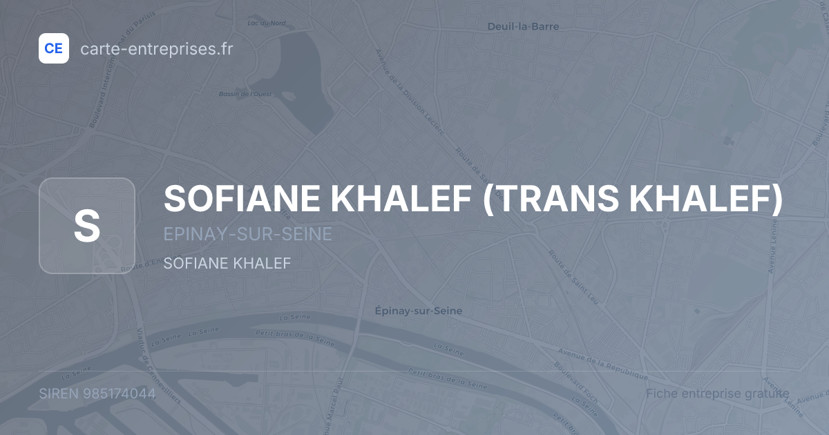SOFIANE KHALEF (TRANS KHALEF) — 985174044 — fiche entreprise