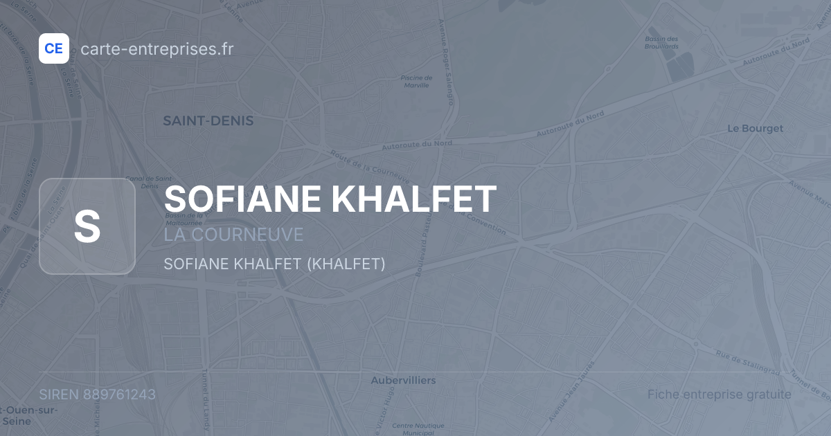 SOFIANE KHALFET — 889761243 — fiche entreprise