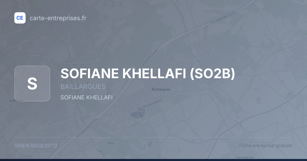 SOFIANE KHELLAFI (SO2B) — 992839712 — fiche entreprise