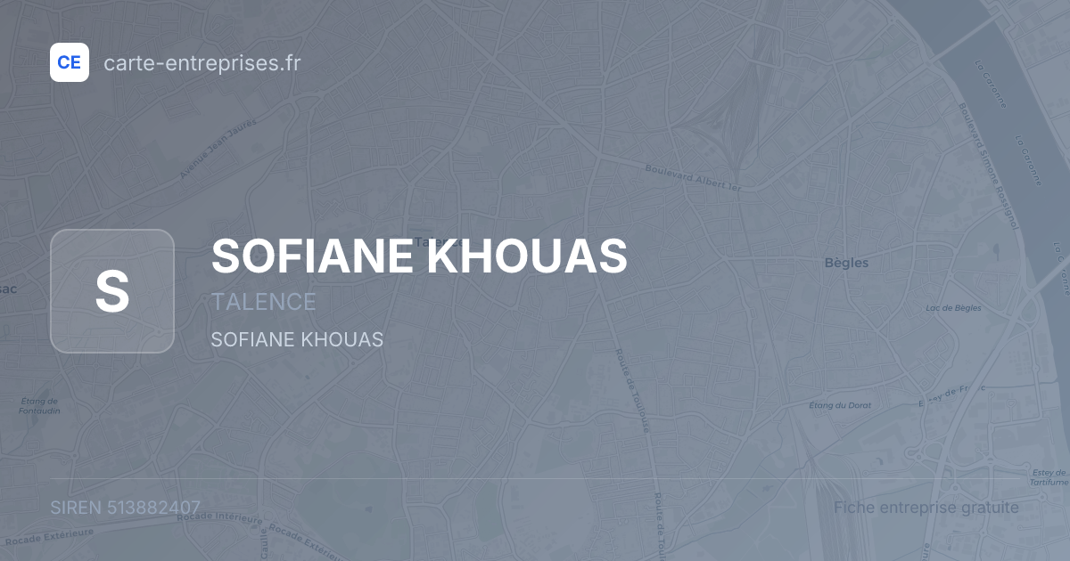 SOFIANE KHOUAS — 513882407 — fiche entreprise