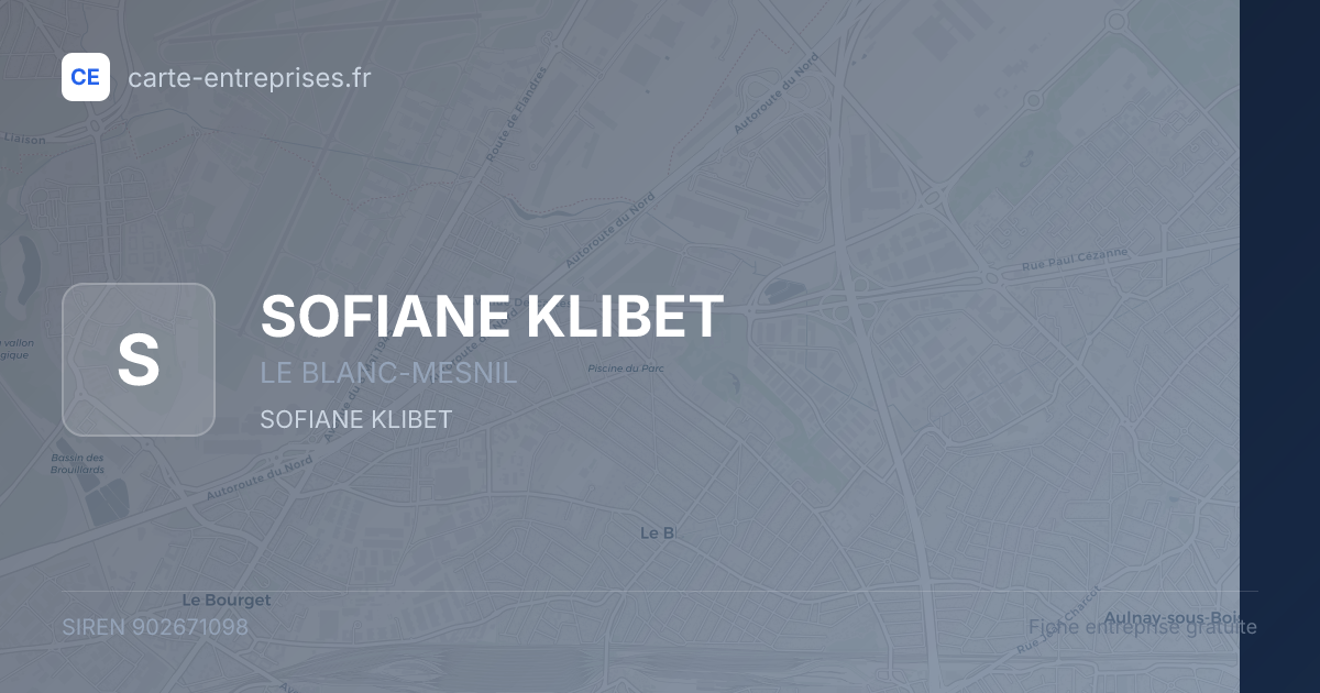 SOFIANE KLIBET — 902671098 — fiche entreprise