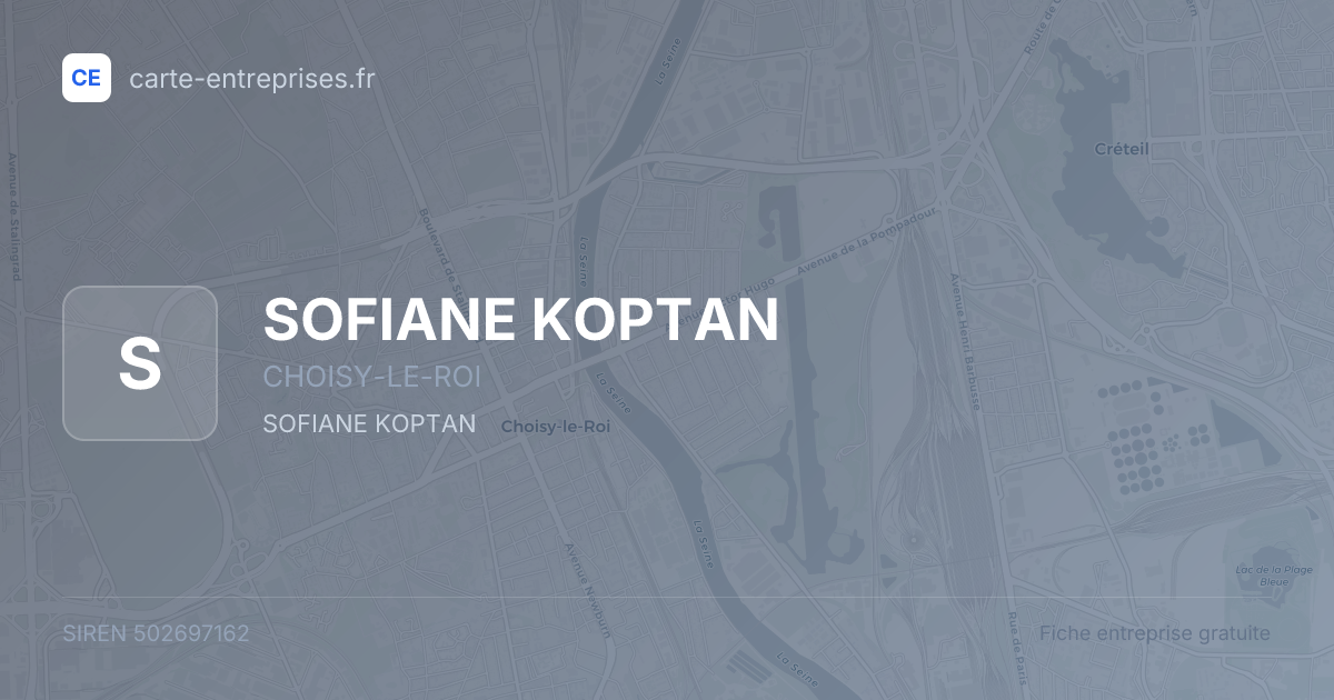 SOFIANE KOPTAN — 502697162 — fiche entreprise