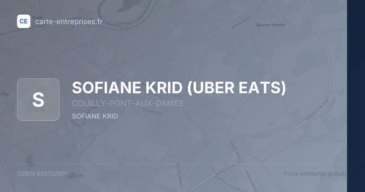 SOFIANE KRID (UBER EATS) — 895132991 — fiche entreprise