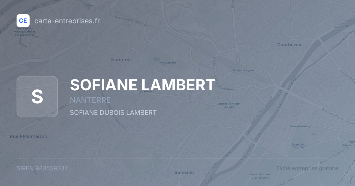 SOFIANE LAMBERT — 983559337 — fiche entreprise