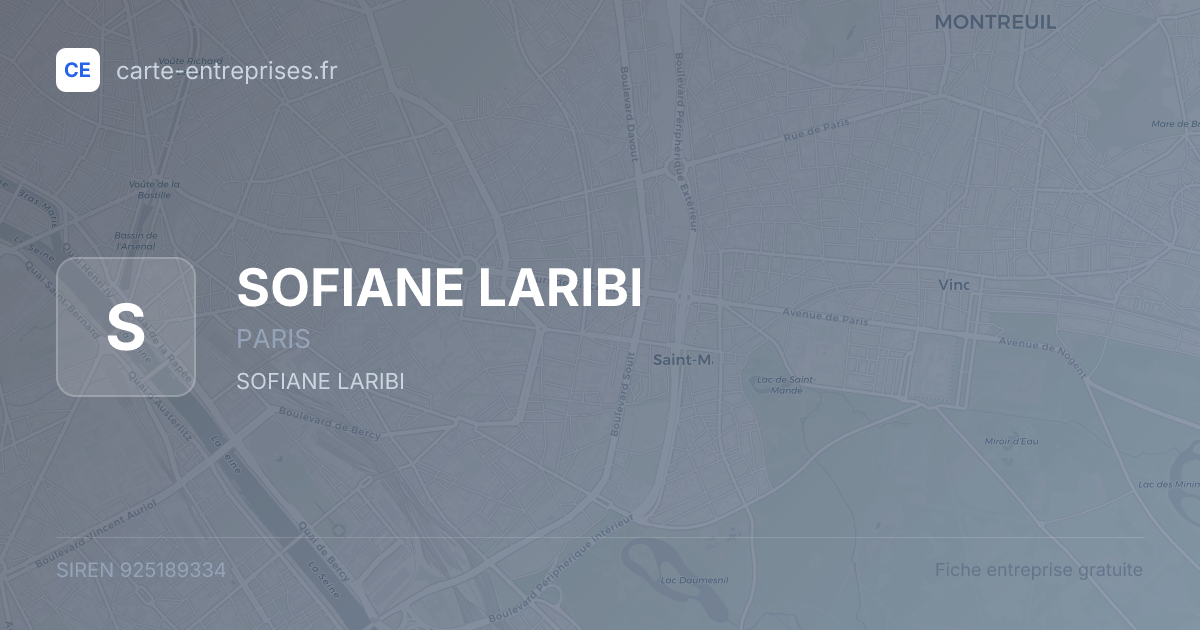 SOFIANE LARIBI — 925189334 — fiche entreprise