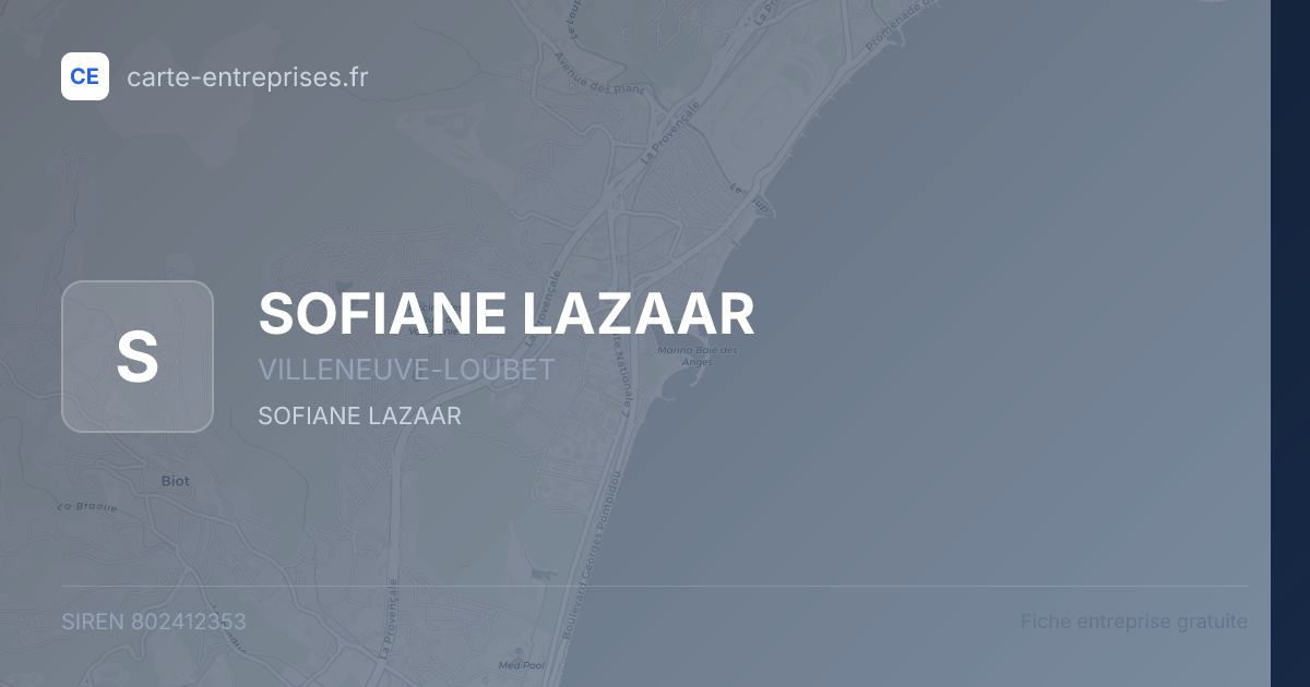 SOFIANE LAZAAR — 802412353 — fiche entreprise