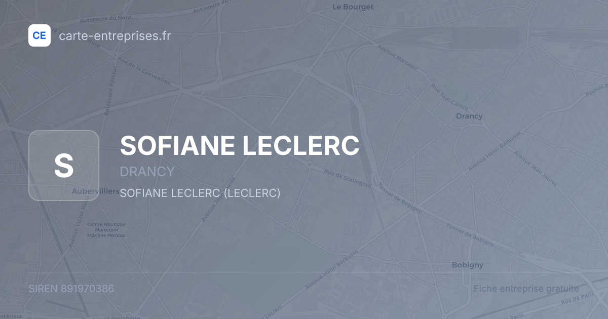 SOFIANE LECLERC — 891970386 — fiche entreprise
