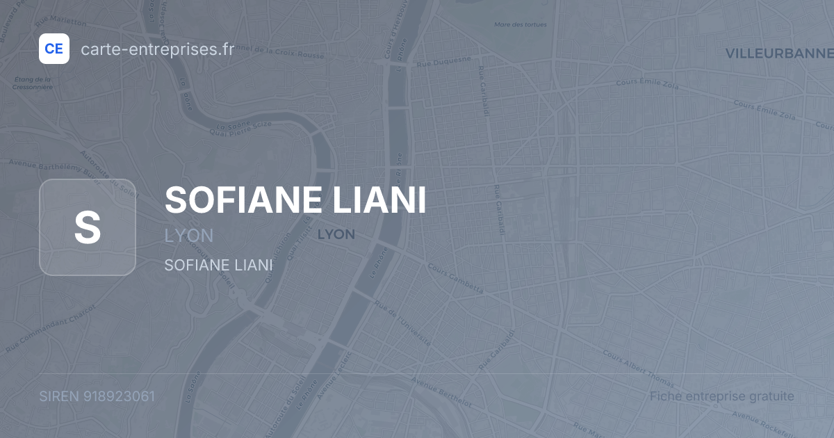 SOFIANE LIANI — 918923061 — fiche entreprise