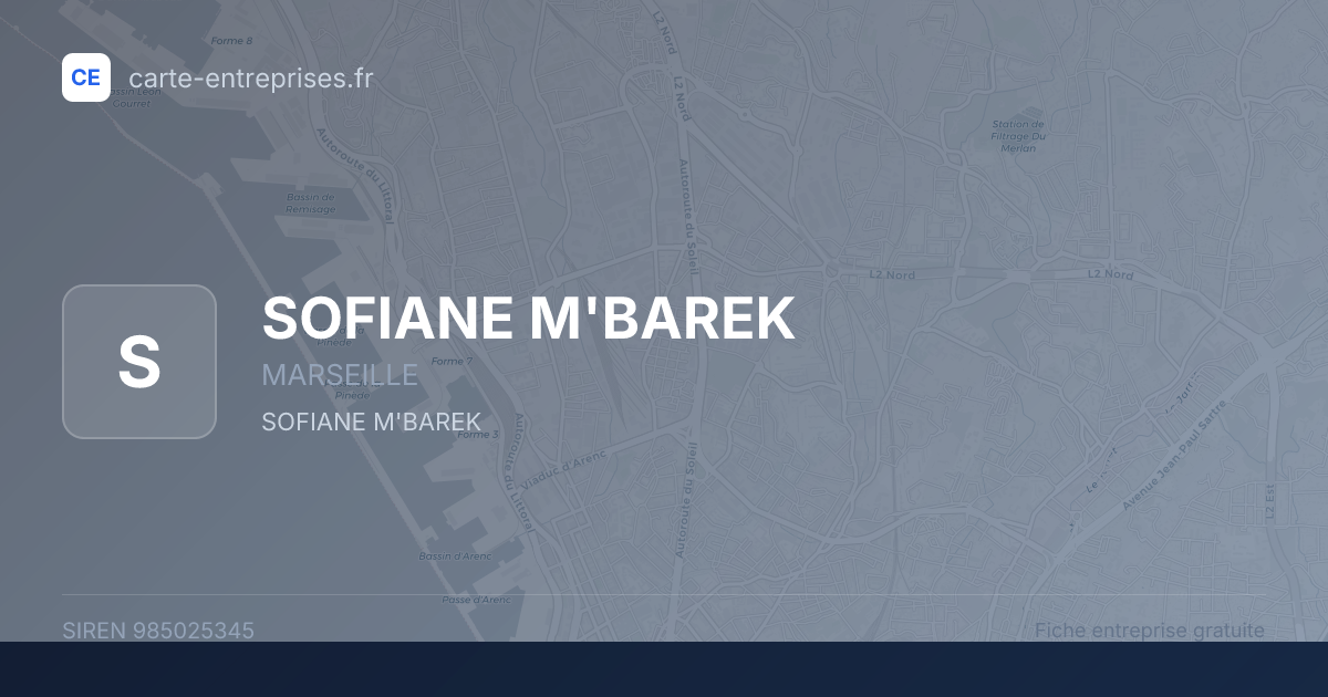 SOFIANE M'BAREK — 985025345 — fiche entreprise