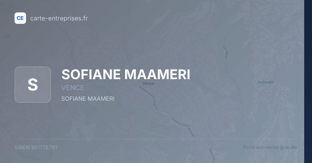 SOFIANE MAAMERI — 901775791 — fiche entreprise