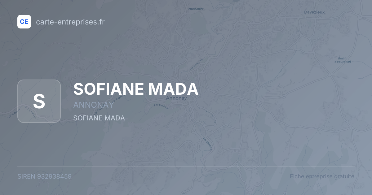 SOFIANE MADA — 932938459 — fiche entreprise