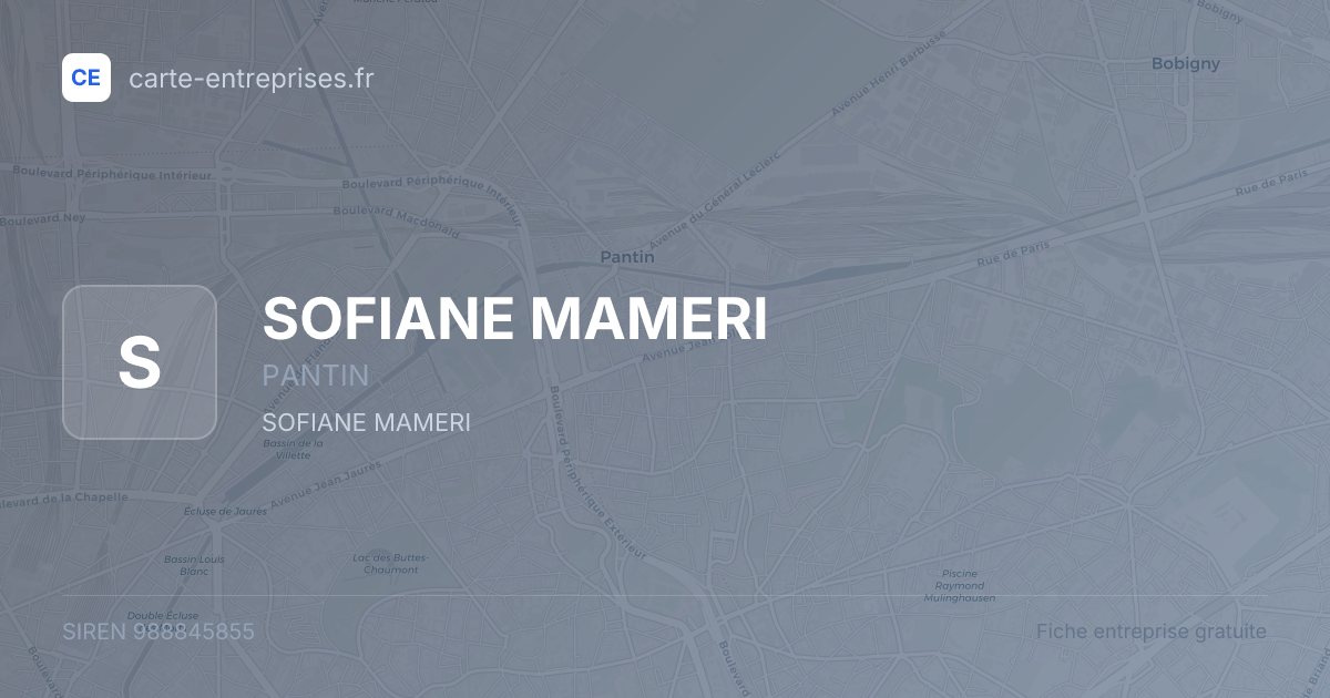 SOFIANE MAMERI — 988845855 — fiche entreprise