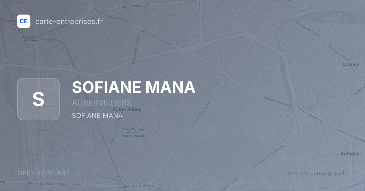 SOFIANE MANA — 889149647 — fiche entreprise