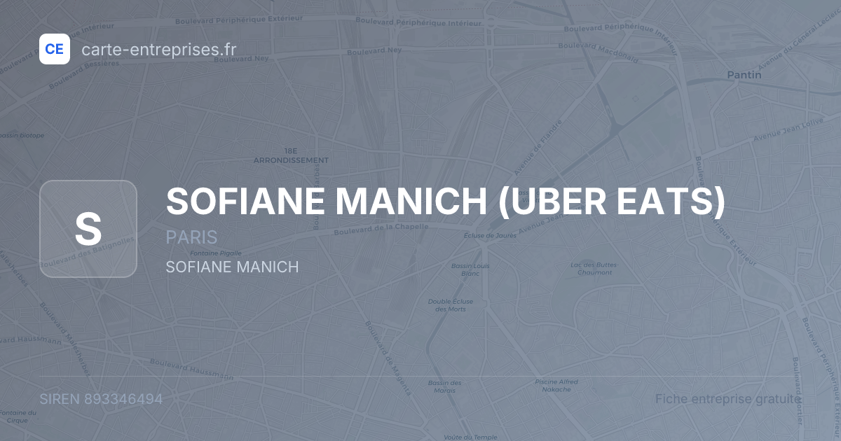 SOFIANE MANICH (UBER EATS) — 893346494 — fiche entreprise