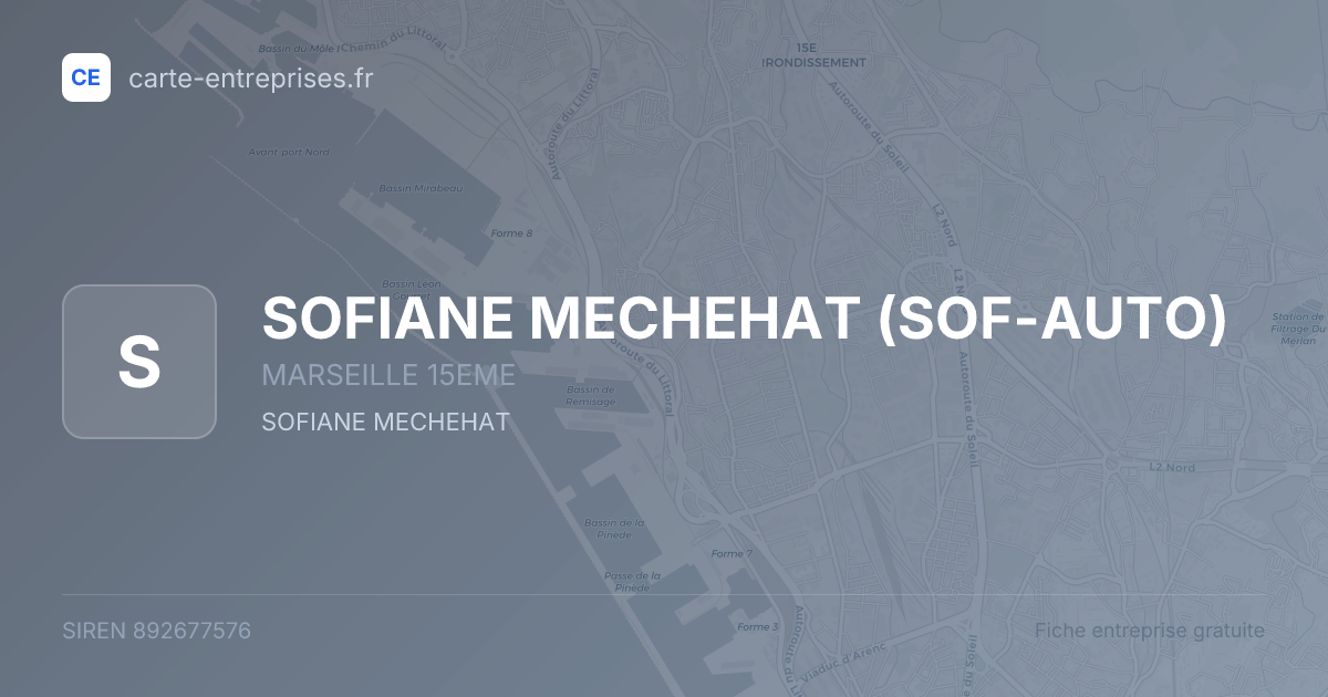 SOFIANE MECHEHAT (SOF-AUTO) — 892677576 — fiche entreprise