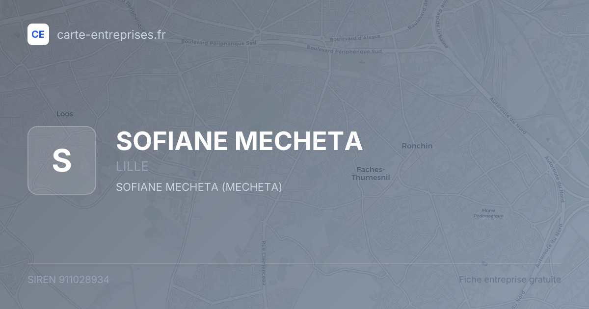 SOFIANE MECHETA — 911028934 — fiche entreprise