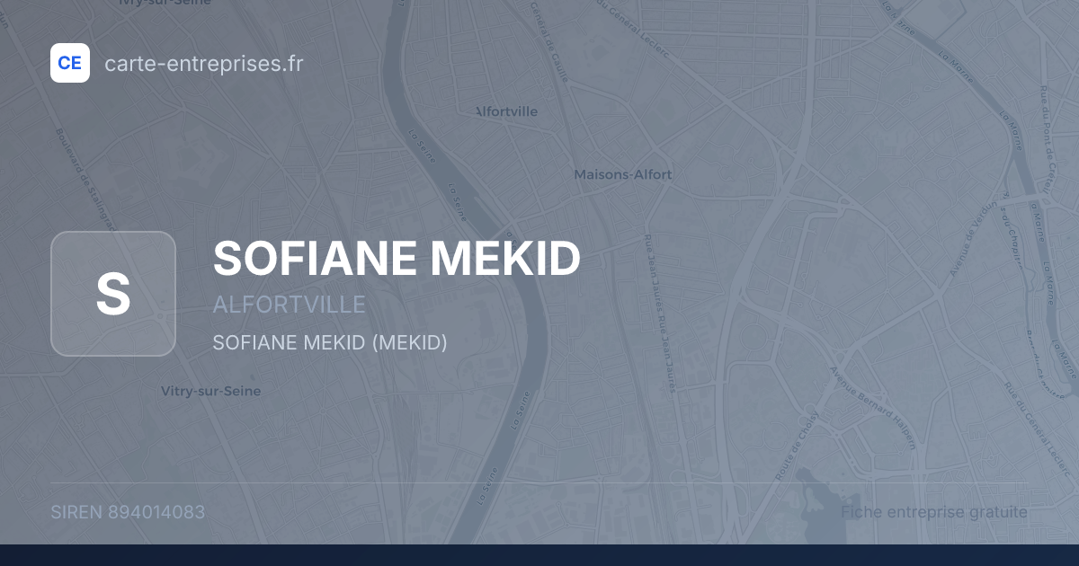 SOFIANE MEKID — 894014083 — fiche entreprise