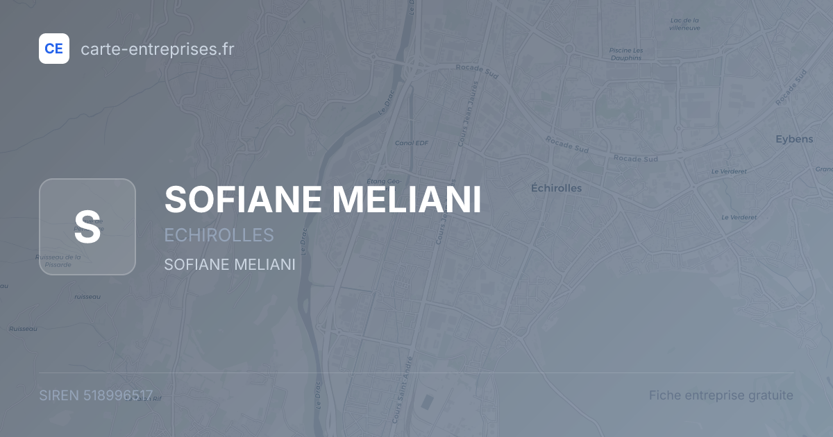 SOFIANE MELIANI — 518996517 — fiche entreprise
