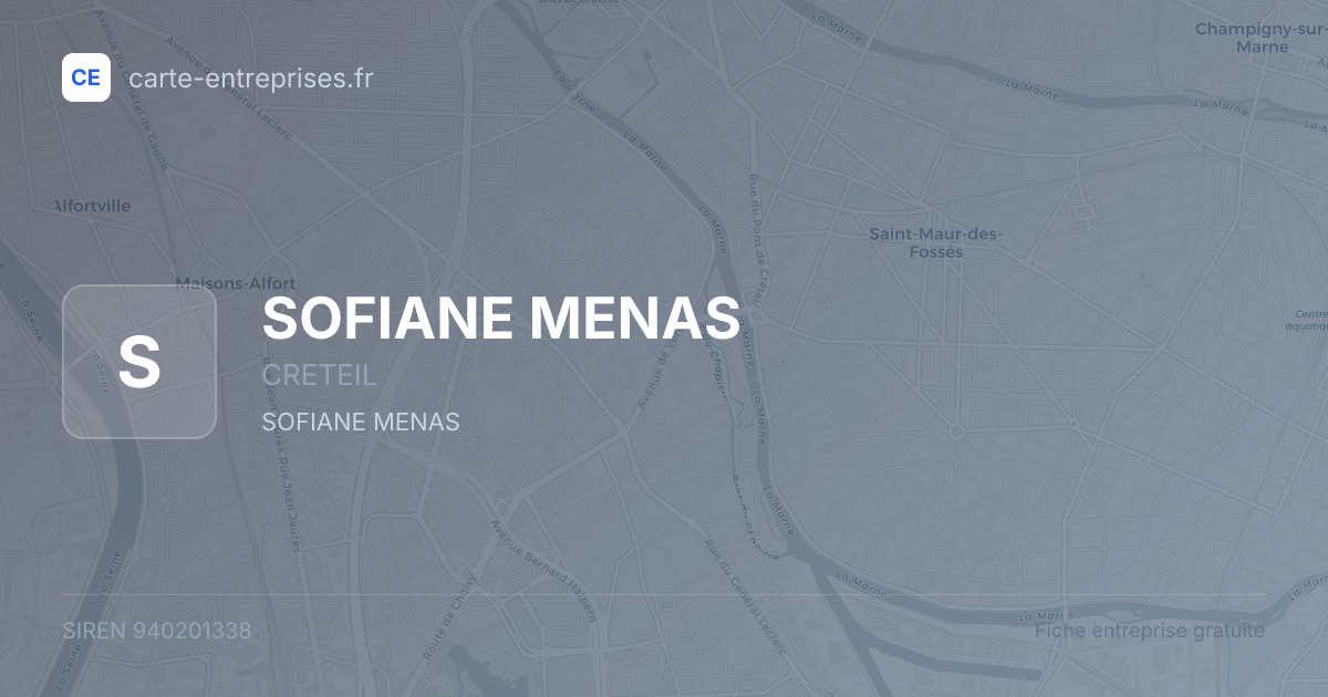 SOFIANE MENAS — 940201338 — fiche entreprise