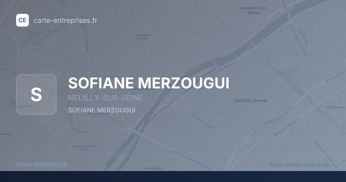 SOFIANE MERZOUGUI — 800993032 — fiche entreprise