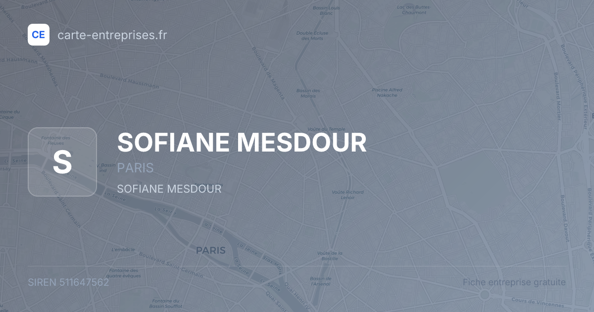 SOFIANE MESDOUR — 511647562 — fiche entreprise