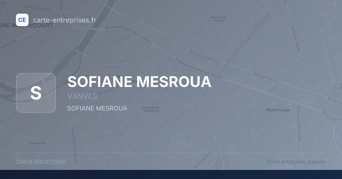 SOFIANE MESROUA — 982420986 — fiche entreprise